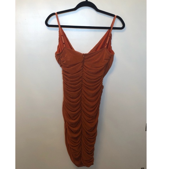 Spaghetti Strapped Ruched Bodycon Dress - Picture 3 of 4